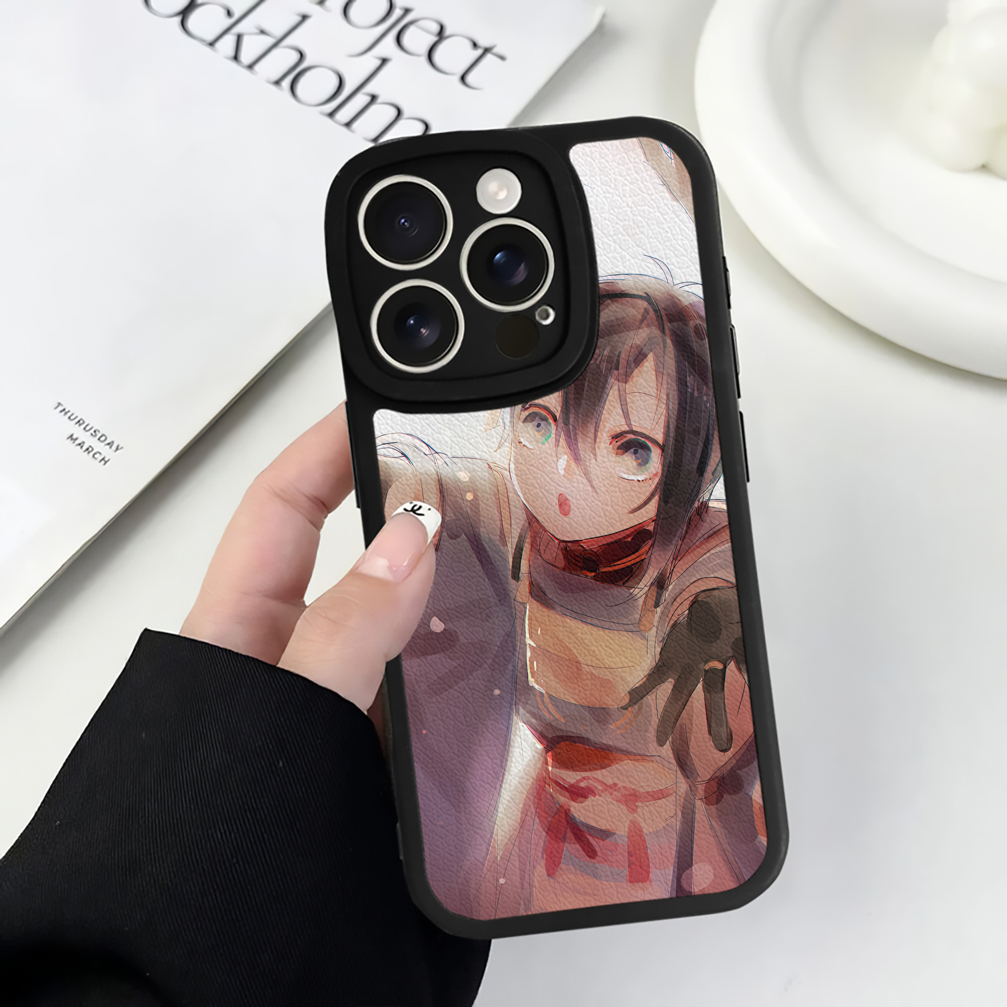 （画像用） 刀剣乱舞 Touken Ranbu 【iPhone 16シリーズ対応】シリコンスマホケース（レザー調） 材質：シリコン